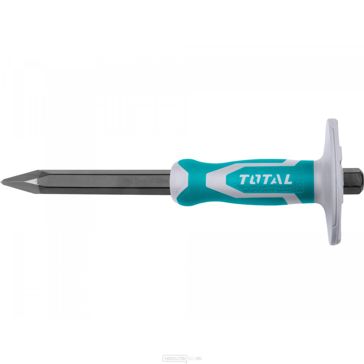 Hegyes véső műanyag védővel, ipari, pengeszélesség 4mm, hosszúság 305mm