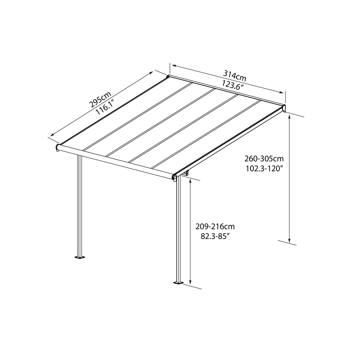 Palram Sierra 3000 antracit 3 x 3 alumínium (előregyártott) pergola (antracit) Előnézet 