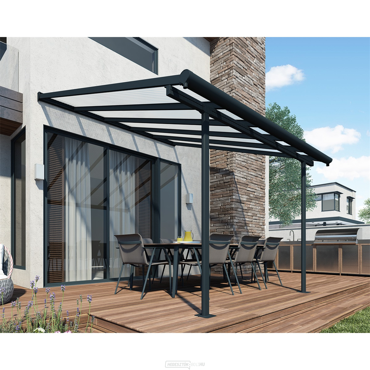 Palram Sierra 3000 antracit 3 x 3 alumínium (előregyártott) pergola (antracit)