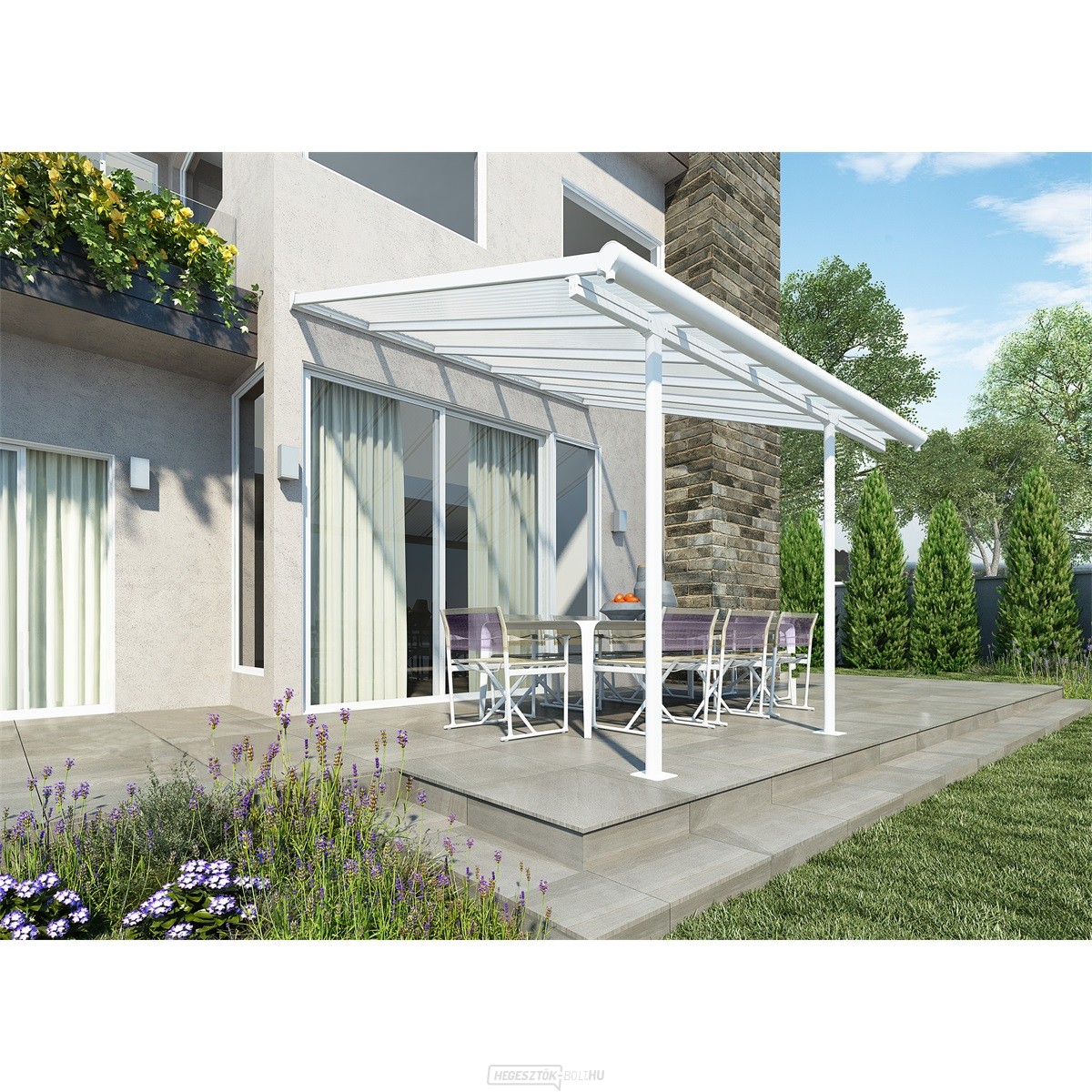 Palram Sierra 3000 fehér 3 x 3 alumínium (előregyártott) pergola (fehér)