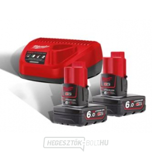 Milwaukee M12 NRG-602 akkumulátor és töltő készlet gallery main image