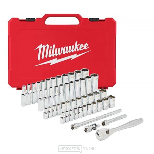 Milwaukee 1/4"-os racsni és metrikus és hüvelykes dugókulcs készlet - 50db