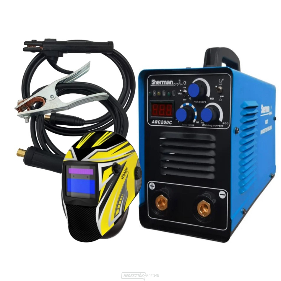 Sherman hegesztő inverter ARC 200C kábelek 25/5 motorháztető