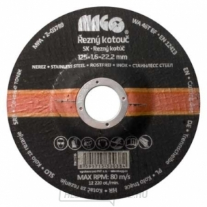 Vágókorong rozsdamentes acélhoz 125x1,6x22,2mm Vágókorong rozsdamentes acélhoz 125x1,6x22,2mm gallery main image