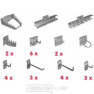 Horgok és tartókészlet, 28 darabos