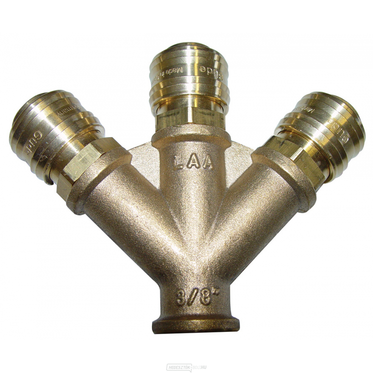 3-utas levegőelosztó gyorscsatlakozókkal (⅜" belső menet)