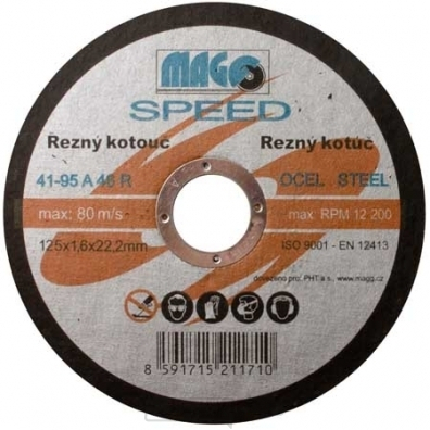 Vágókorong fémhez 125x1,6x22mm MAGG SPEED
