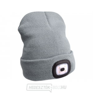 Sapka fejlámpával 45lm, újratölthető, USB, szürke, univerzális méretű Sapka fejlámpával 45lm, újratölthető, USB, szürke, univerzális méretű gallery main image