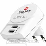 SKROSS Euro USB töltő adapter, 2400mA, 2x USB kimenet gallery main image