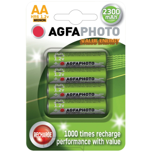 AgfaPhoto újratölthető NiMH akkumulátorok AA, 2300mAh, buborékcsomagolás 4db