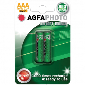 AgfaPhoto előtöltött AAA akkumulátor, 950mAh, 2db