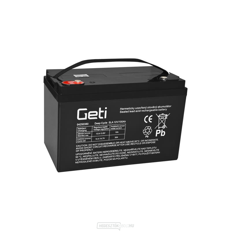 12V-os ólomakkumulátor 100Ah Geti fotovoltaikus akkumulátorokhoz