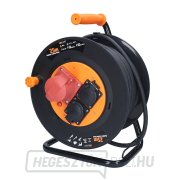 Solight hosszabbító kábel dobon, 3 aljzat, 400V 230V, 25m gumikábel 3x1,5mm2, IP44 Előnézet 