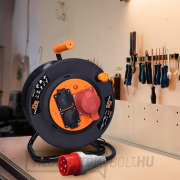 Solight hosszabbító kábel dobon, 3 aljzat, 400V 230V, 25m gumikábel 3x1,5mm2, IP44 náhled