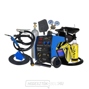 Sherman MIG 200 Speedy + fáklya + kábelek + vezeték + mágnes + sisak + gurulós kocsi + szelep + spray + teli CO2 palack  Sherman MIG 200 Speedy + fáklya + kábelek + vezeték + mágnes + sisak + gurulós kocsi + szelep + spray + teli CO2 palack  gallery main image