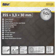 MAGG Fűrészlapok 355x3,3x30 / 60 fogak - váltakozó csigavonalúak  Előnézet 