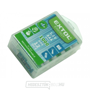 Újratölthető elemek, 12db, AAA (HR03), 1,2V, 1000mAh, NiMh Újratölthető elemek, 12db, AAA (HR03), 1,2V, 1000mAh, NiMh gallery main image