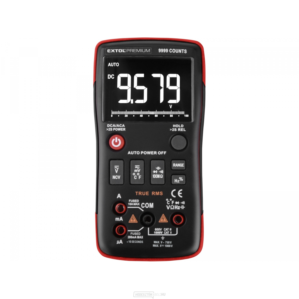 Digitális multiméter, invertált kijelző, True RMS, automatikus tartományválasztás