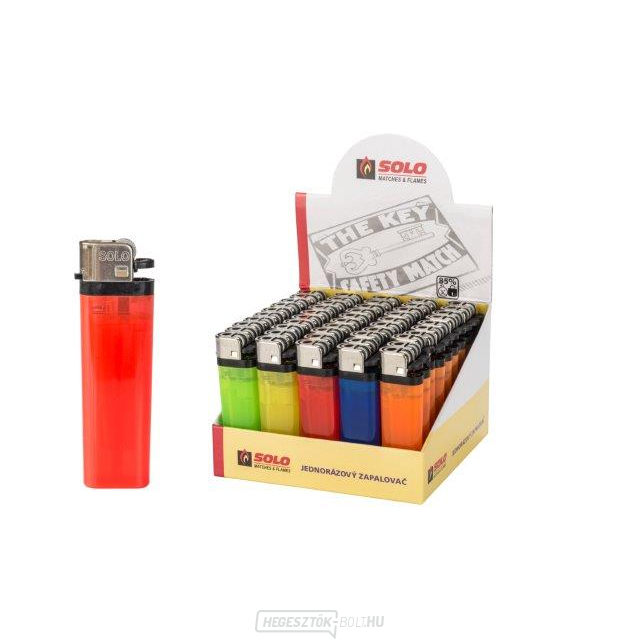 SOLO - eldobható tűzköves öngyújtó, 50 darabos csomagban