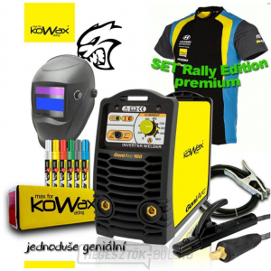 KOWAX® GeniArc®160 MMA/TIG hegesztő inverter RALLY EDITION SET III - 3 kábel Kukla elektródák 2.5mm/2.5kg póló