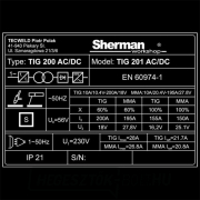SHERMAN HEGESZTŐ INVERTERES TIG 201 AC/DC + KÁBELEK + PISZTOLY + FELSZERELÉSKÉSZLET + SZELEP + TELI ARGON PALACKOK  SHERMAN HEGESZTŐ INVERTERES TIG 201 AC/DC + KÁBELEK + PISZTOLY + FELSZERELÉSKÉSZLET + SZELEP + TELI ARGON PALACKOK  náhled