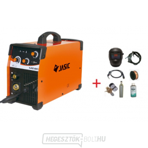 Hegesztőgép JASIC MIG 180 N240 fáklya kábelek motorháztető redukciós szelep spray drót CO2 palack TELJES