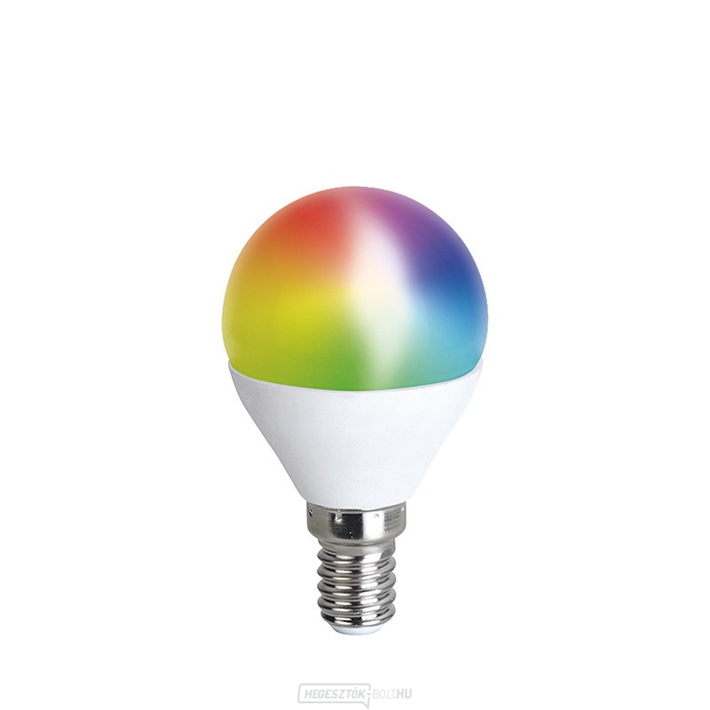 Solight LED SMART WIFI izzó, miniglobe, 5W, E14, RGB, 400lm