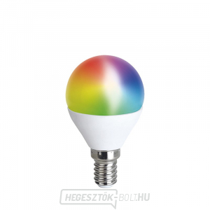Solight LED SMART WIFI izzó, miniglobe, 5W, E14, RGB, 400lm