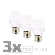 ECOLUX LED izzó 3db, miniglobe, 6W, E27, 3000K, 450lm, 3db, 3db ECOLUX LED izzó 3db, miniglobe, 6W, E27, 3000K, 450lm, 3db, 3db gallery main image