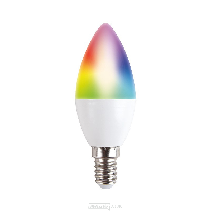 Solight LED SMART WIFI izzó, gyertya, 5W, E14, RGB, 400lm