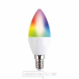 Solight LED SMART WIFI izzó, gyertya, 5W, E14, RGB, 400lm