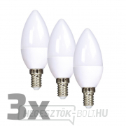 ECOLUX LED izzó 3db, gyertya, 6W, E14, 3000K, 450lm, 3db, 3db gallery main image