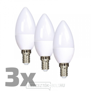 ECOLUX LED izzó 3db, gyertya, 6W, E14, 3000K, 450lm, 3db, 3db