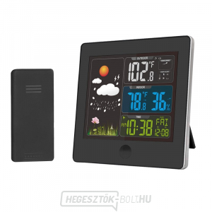 Solight meteorológiai állomás, színes LCD, hőmérséklet, páratartalom, RCC, fekete színű
