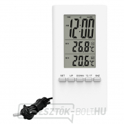 Solight hőmérő, hőmérséklet, nagyméretű kijelző, dátum, idő, fehér színű gallery main image