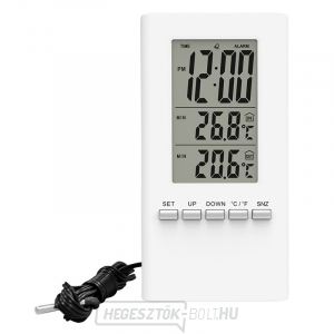 Solight hőmérő, hőmérséklet, nagyméretű kijelző, dátum, idő, fehér színű