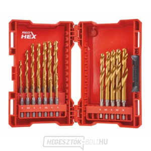 Milwaukee SHOCKWAVE™ HSS-G TiN piros hatlapos fúrókészlet - 19db gallery main image