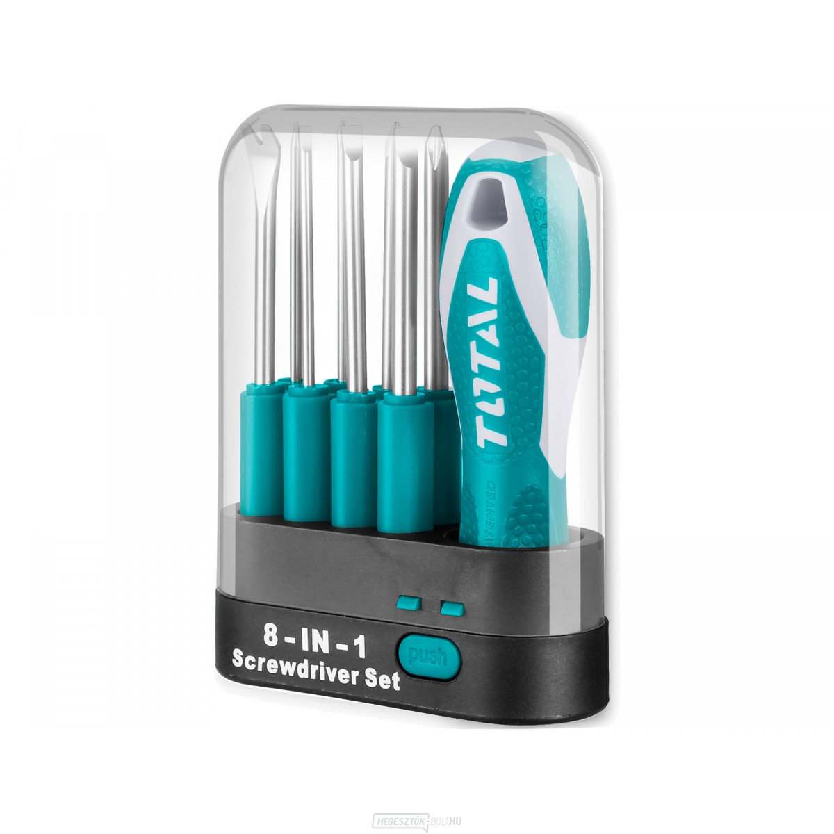 Csavarhúzó cserélhető foglalatokkal, 9 db-os készlet, 3 db SL3x65, SL5x65, SL6x65, 3 db PH0x65, PH1x65, PH2x65, 1 db 5x65 h