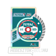 Gyémánt vágókorong, Turbo, száraz és nedves vágás, 125cm, 125x22,2mm, 7,5mm osztott szegmens, max. 12200 fordulat/perc. Előnézet 