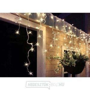 Solight LED karácsonyi függő, jégcsapok, 120 LED, 3m x 0.7m, 6m vezeték, kültéri, meleg fehér fény, memória, időzítő