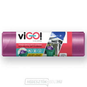 ViGO! Szemeteszsákok LDPE 120l/10 db 70x100cm 25µm - lila