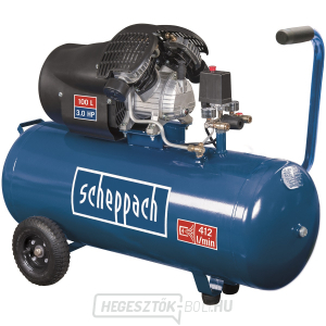 Scheppach HC 120 dc olajjal merülő kéthengeres kompresszor 10 bar, 100 l-es légkamrával
