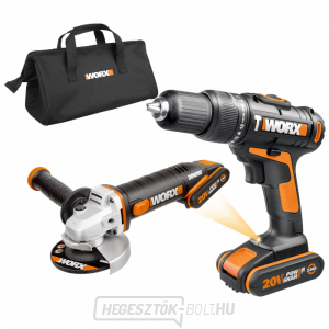 WX963 - Akkus ütvefúró és sarokcsiszoló 20V, 2x 2,0Ah + táska - PowerShare WX963 - Akkus ütvefúró és sarokcsiszoló 20V, 2x 2,0Ah + táska - PowerShare gallery main image