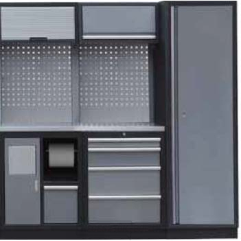 Műhelybútor készlet Procarosa PROFI S-II Munkalap: rozsdamentes acél, Súly: 192 kg