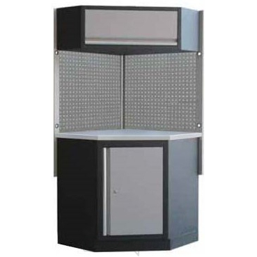 Műhelybútor sarokgarnitúra Procarosa PROFI XS Munkalap: rozsdamentes acél, Súly: 102 kg