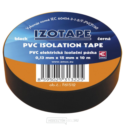 PVC szigetelőszalag 15/10m fekete EMOS