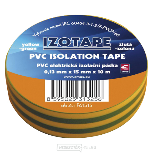 PVC szigetelőszalag 15/10m zöld-sárga EMOS