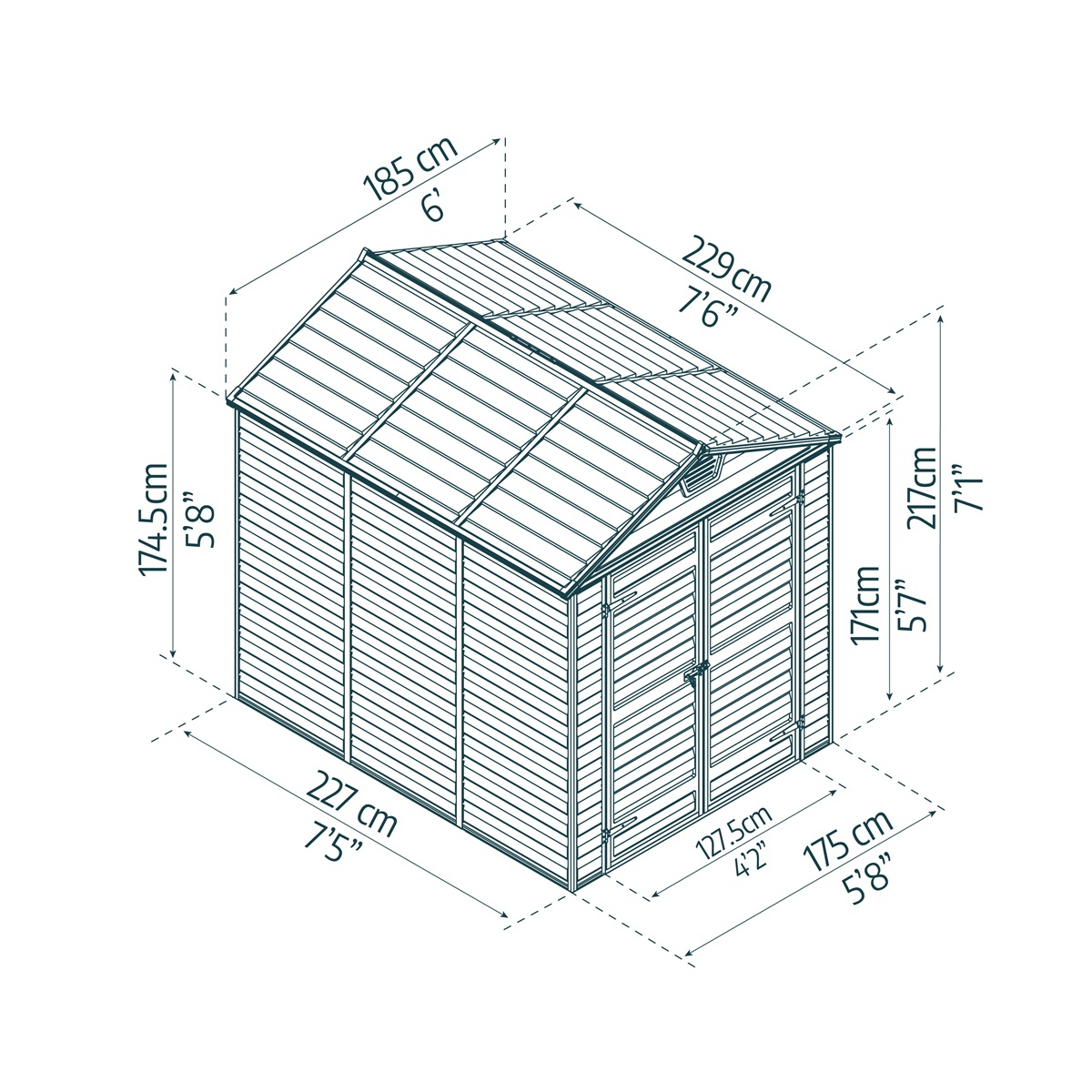 Palram Skylight 6x8 antracit kerti ház Előnézet 