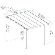 Palram Capri 3000 antracit 3 x 3 alumínium (előregyártott) pergola (antracit) náhled