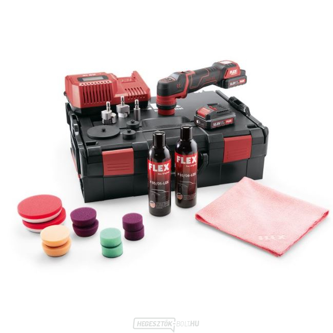 Flex 10.8 V Smart Accu-Poliser, forgó és excentrikus, PXE 80 10.8-EC/2.5 P-Set